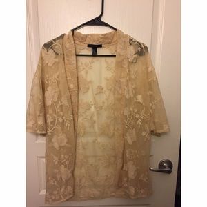 short sleeve beige kimono