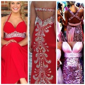 Red and Pink prom dresses