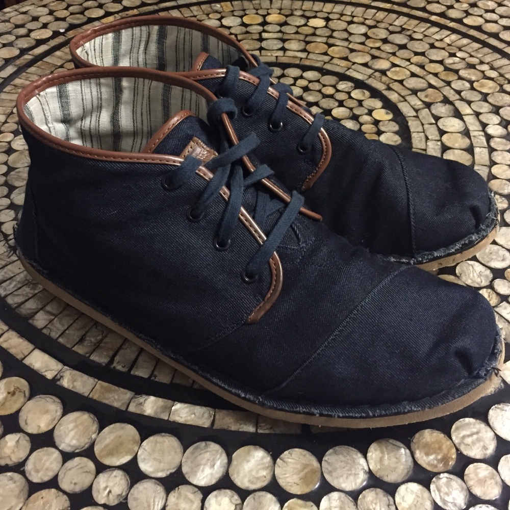 Men's High top navy blue canvas TOMS