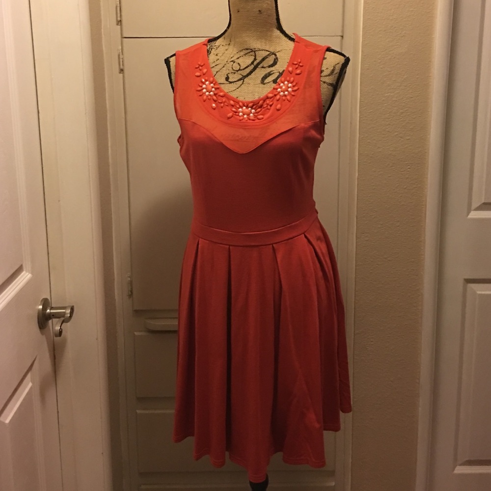 Orange Sleeveless Dress from The Clothing Company