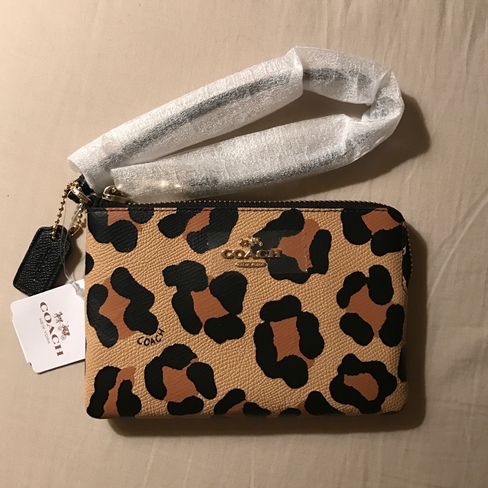 Coach cheetah wristlet