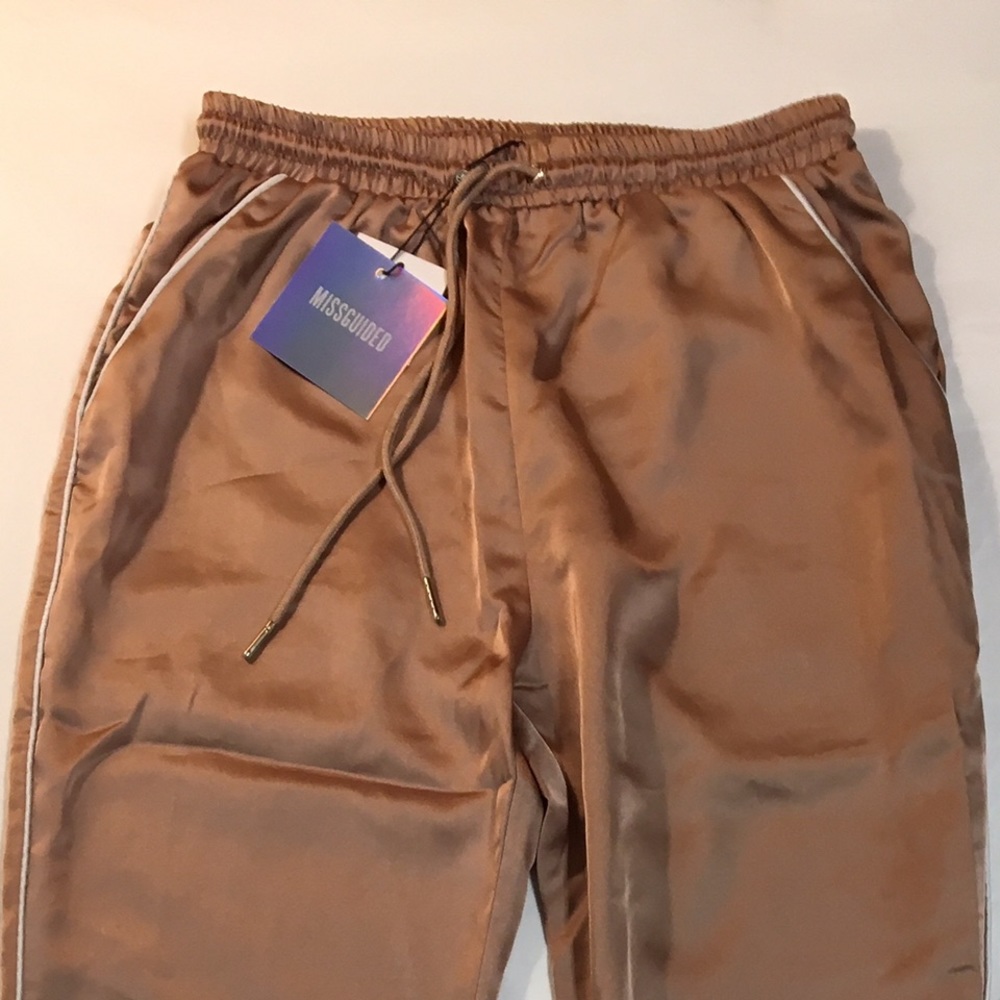 Misguided Satin Cuffed Joggers