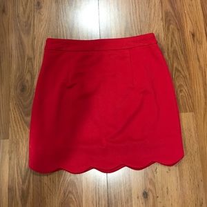 Red mini skirt