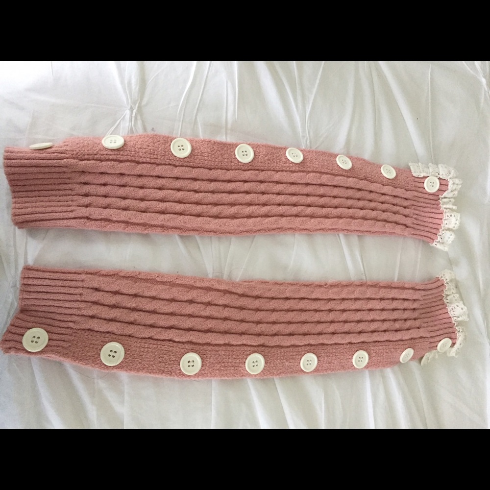 Strawberry pink leg warmers