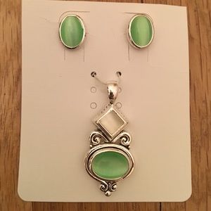 Pendant and earrings