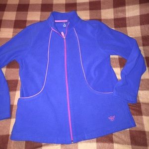 Couture fleece scrub jacket