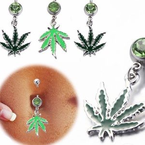 Weed leaf naval ring