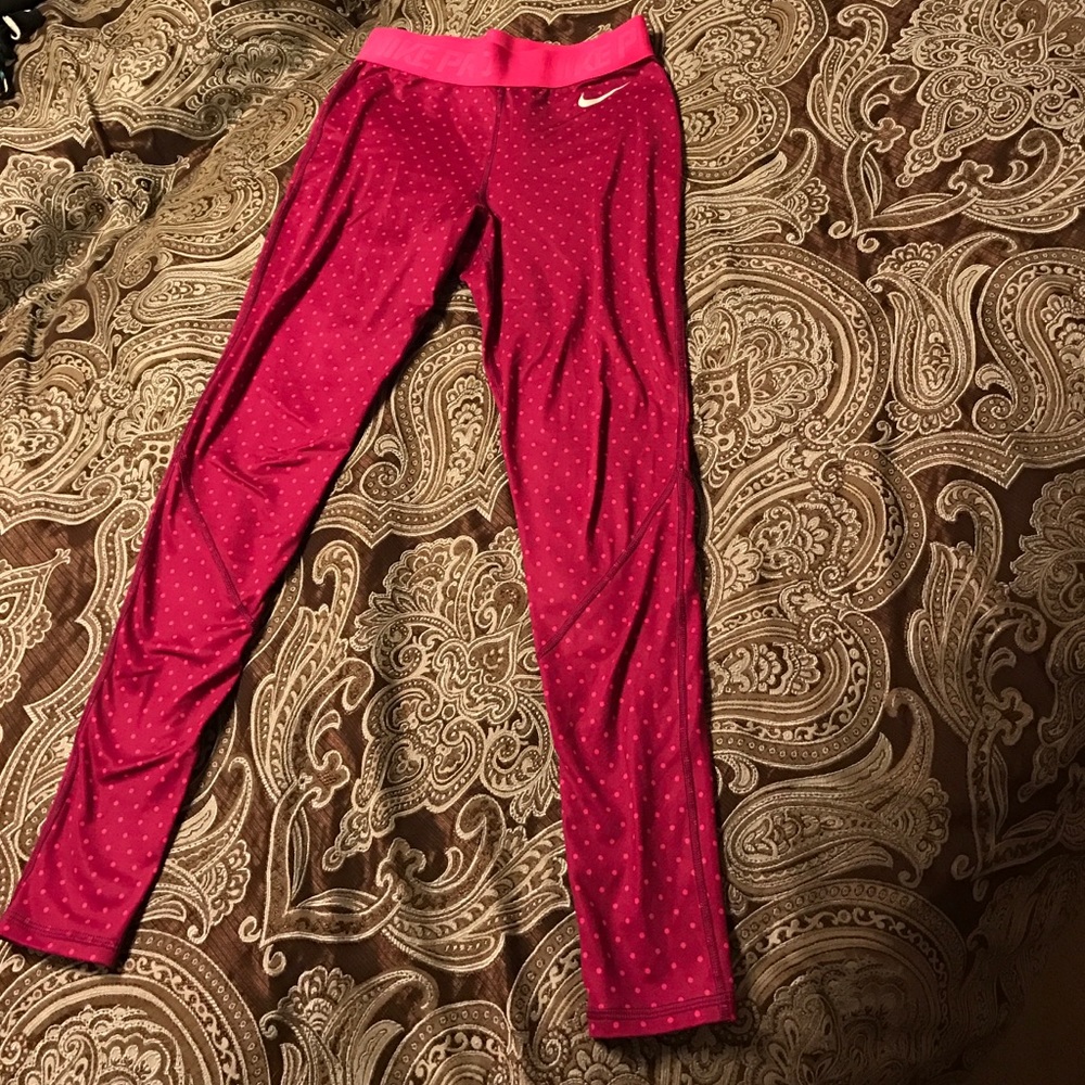Pink polka-dot Nike pants
