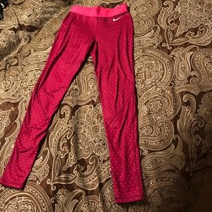 Pink polka-dot Nike pants