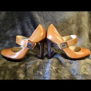 Michael Kors leather Mary Janes in camel
