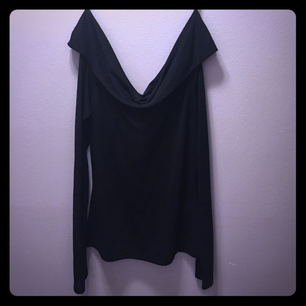 Black off shoulder long sleeve Charlotte Russe S