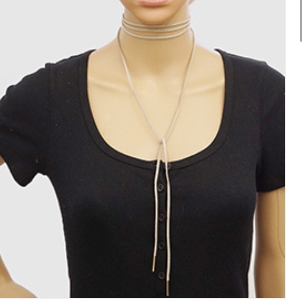 SUEDE WRAP AROUND CHOKER - TAUPE