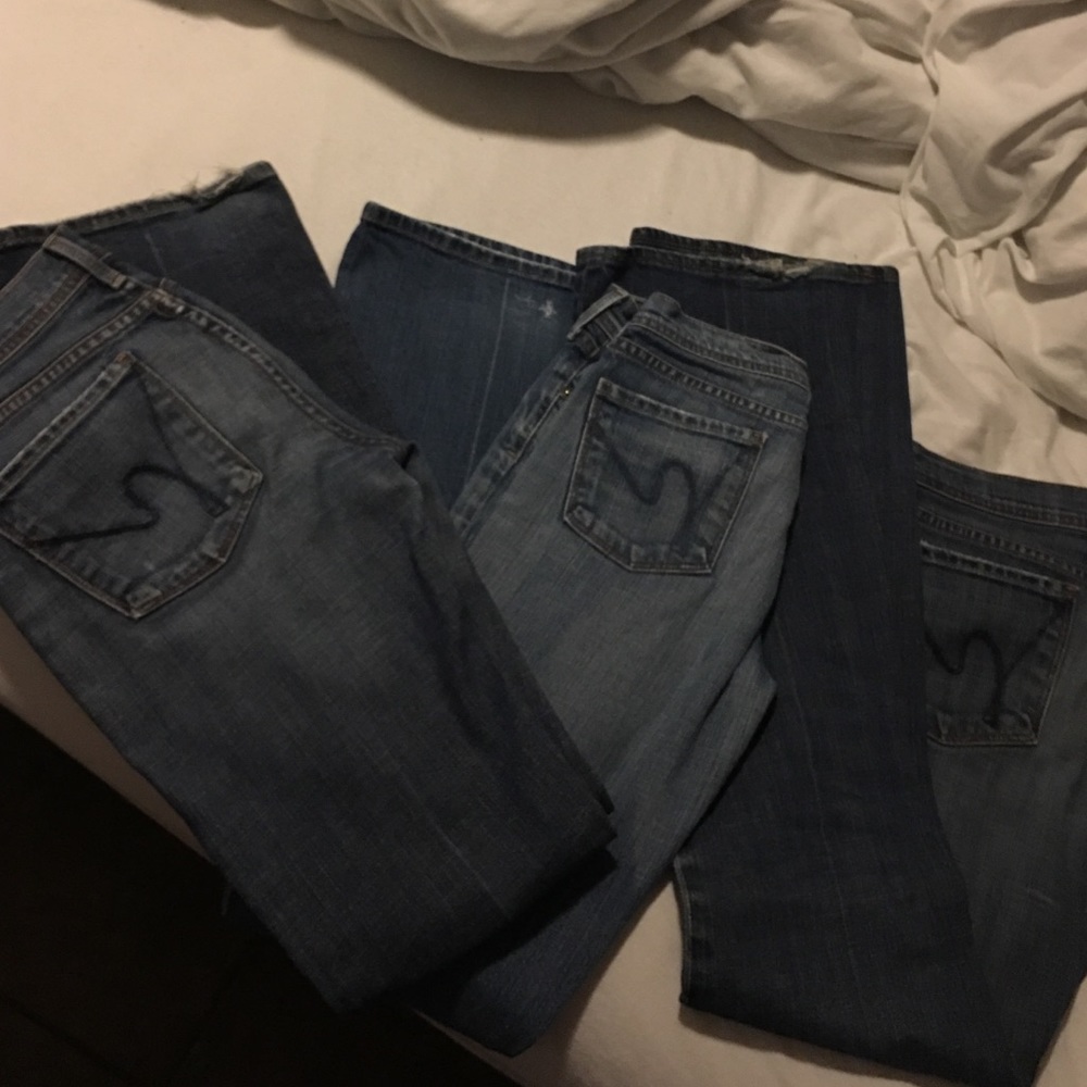 COH Ingrid Stretch Low Rise Flare Jeans 3 PAIR