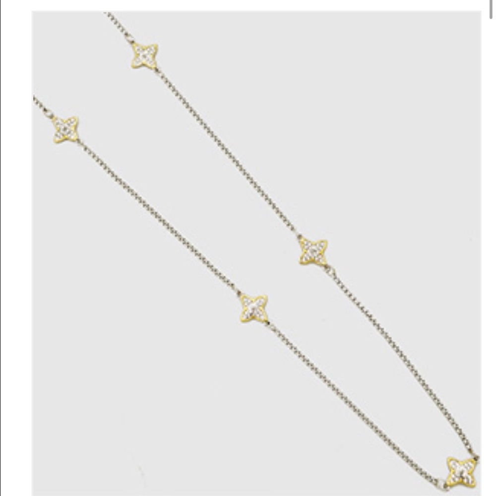 CLOVER QUATREFOIL LONG CHAIN NECKLACE