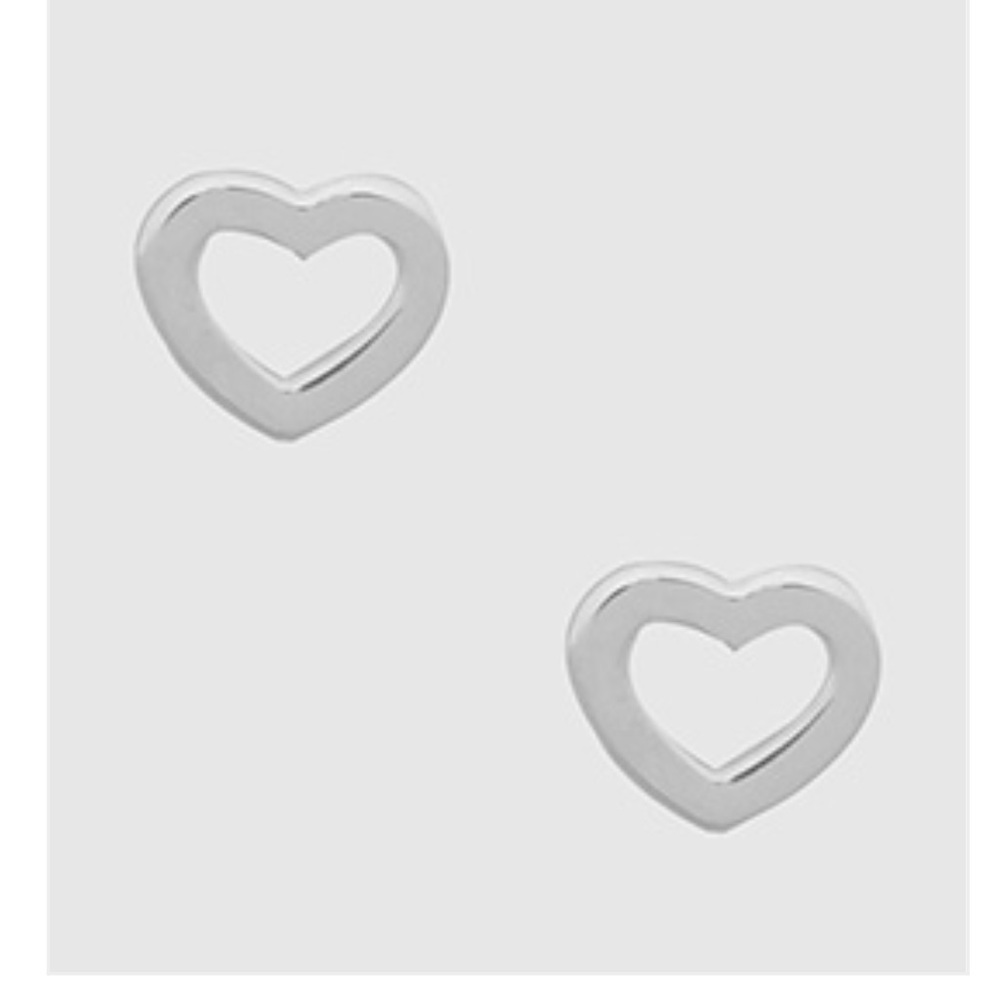 STERLING SILVER OPEN HEART POST EARRINGS