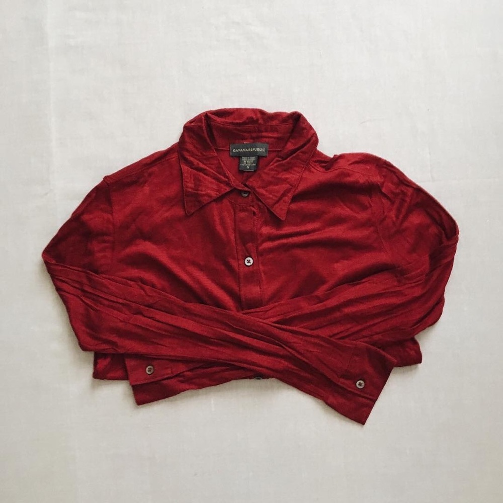 Banana Republic cranberry red button down