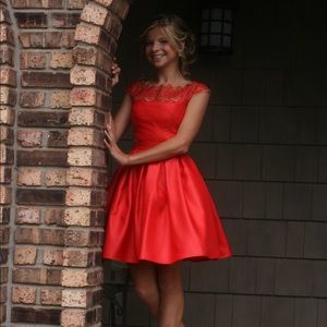 Red Sherri hill prom dress
