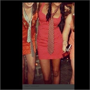 Kimchi blue pink/orange polka dot cut out dress