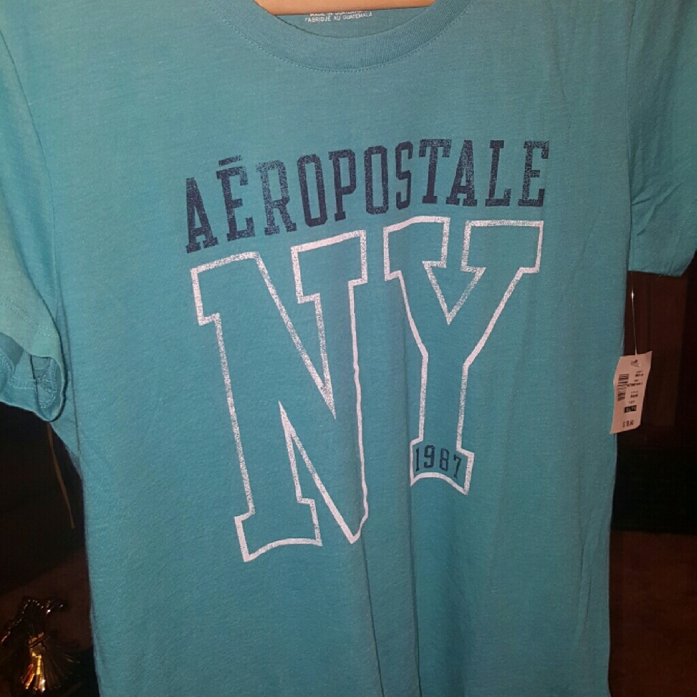 Aqua X-Large-sized Aeropostale T-shirt