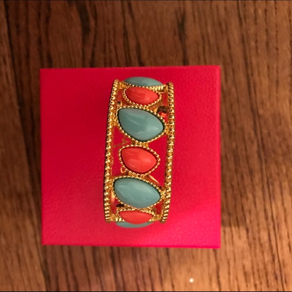 Lilly Pulitzer coral/Turq stone bracelet - Picture 1 of 1