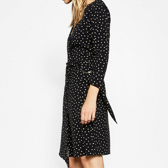 *Zara* Wrap dress with dotted pattern. - Picture 2 of 4