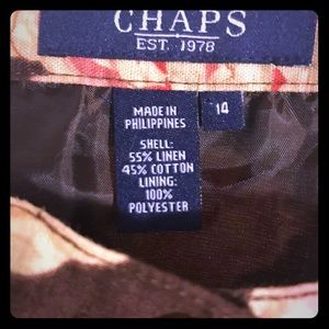 CHAPS  Brown & Pink Floral Skirt size 14