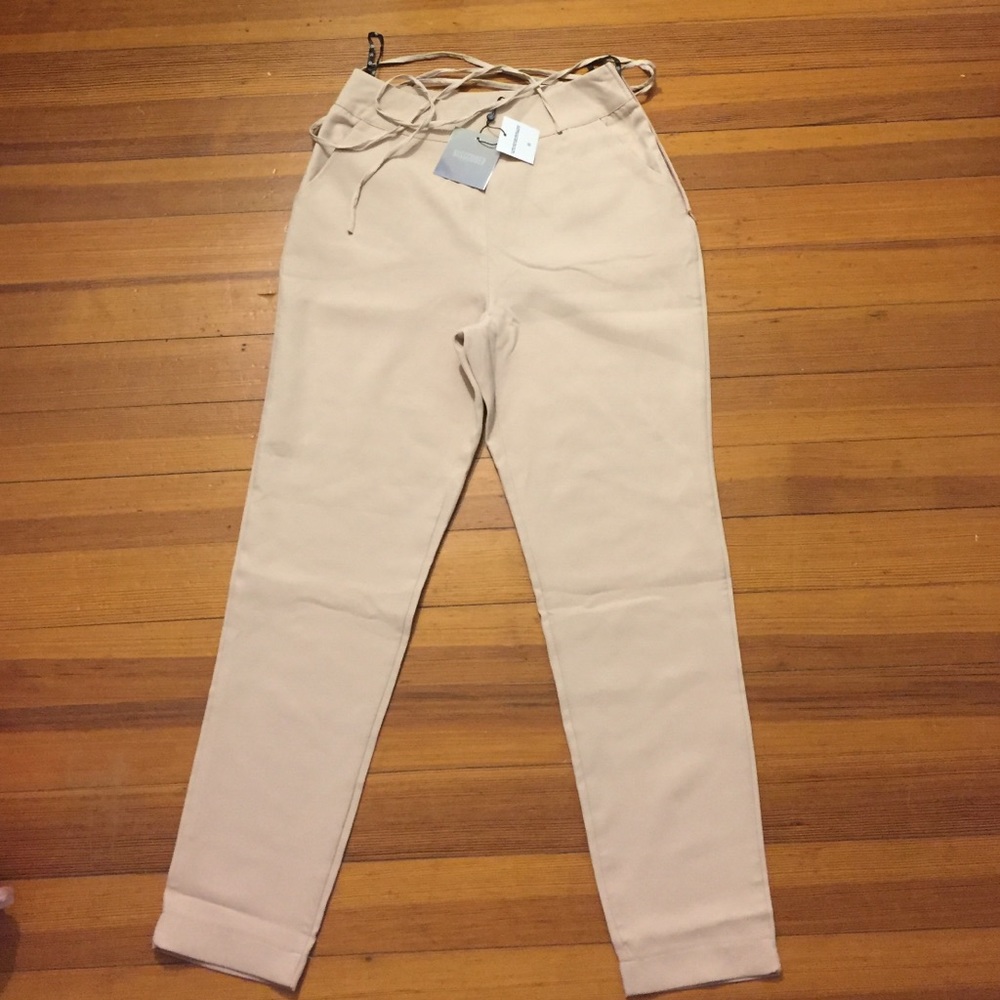 Missguided nude trousers