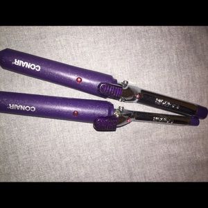 Two size Conair curling irons never used