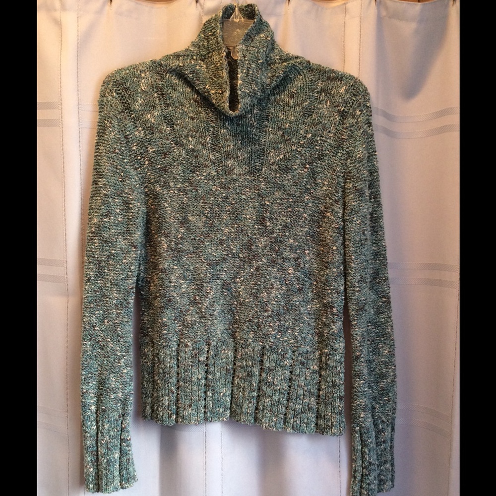 J JIL KNIT GREEN TWEED SWEATER, XS
