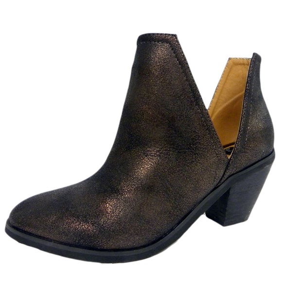 Western Shimmer Chunky Heel Cowgirl Bootie - Picture 3 of 3