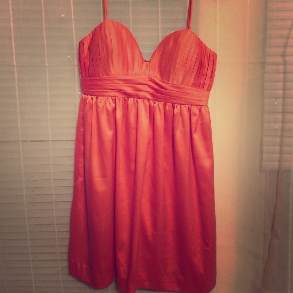 BCBGeneration Peach Mini Satin Dress
