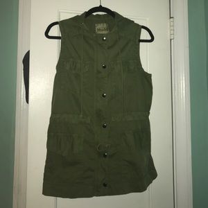 Army Green Zipper Vest