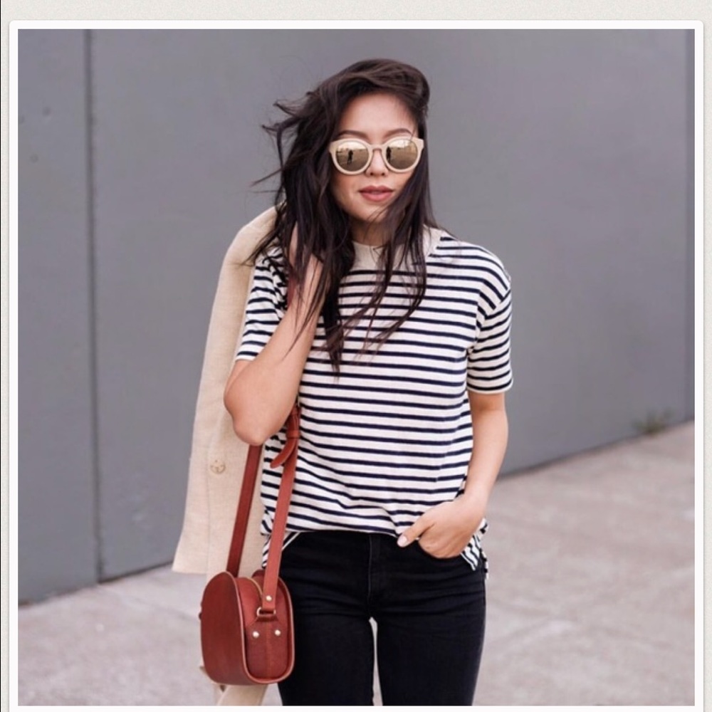 ISO MADEWELL STRIPE MOCK NECK