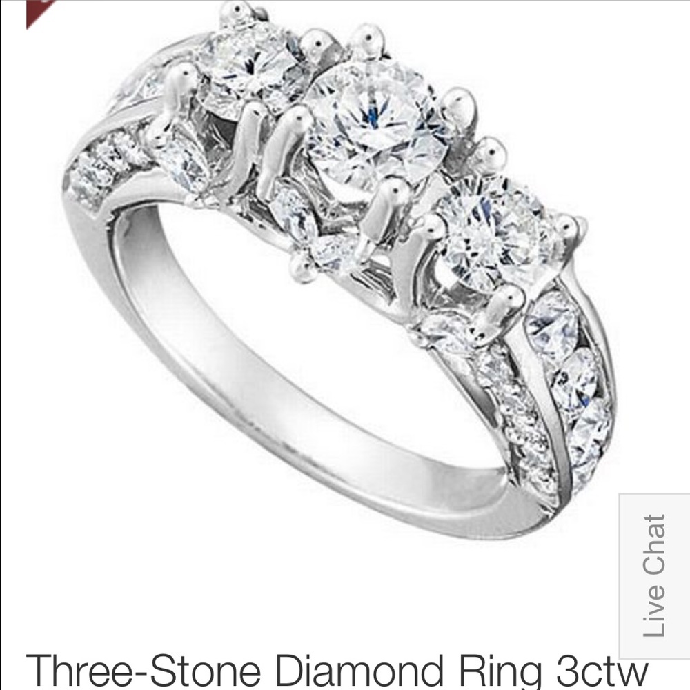 Three-Stone Diamond Ring 3ctw (14kt White Gold)