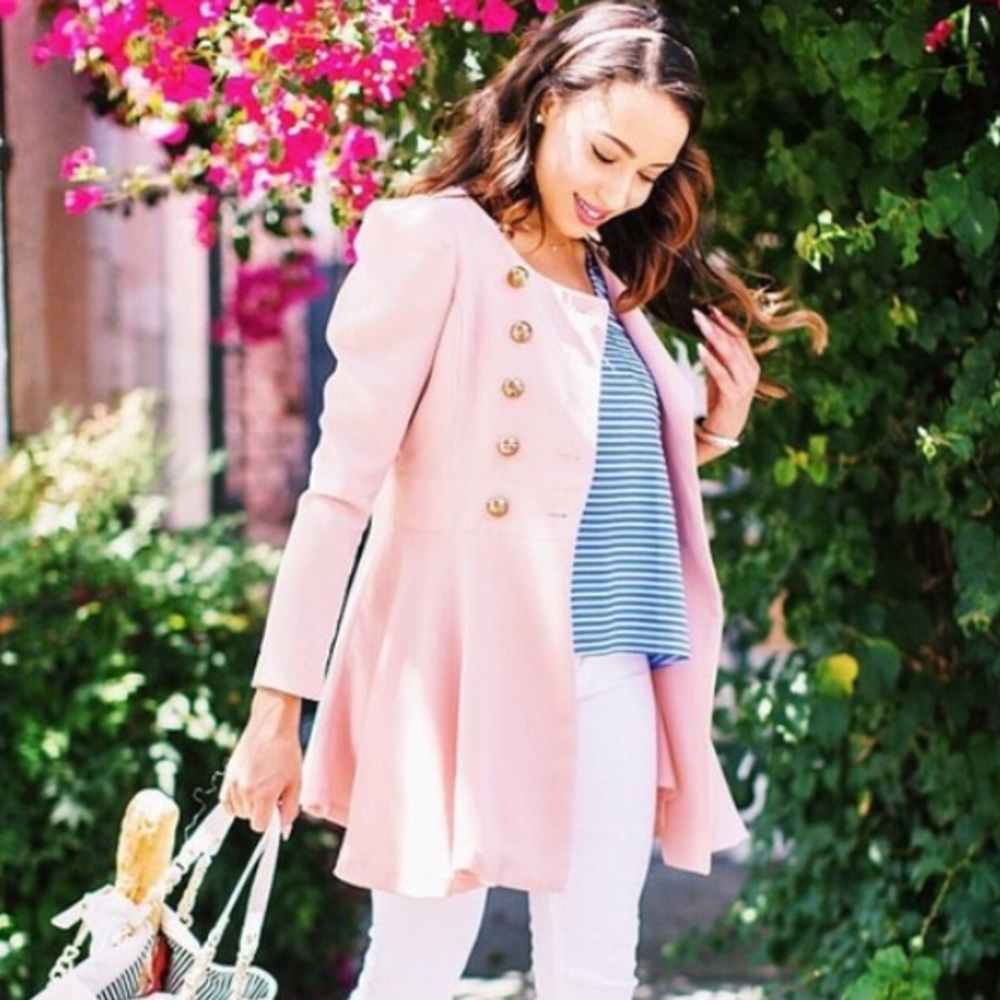 Pink Long Sleeved Trenchcoat