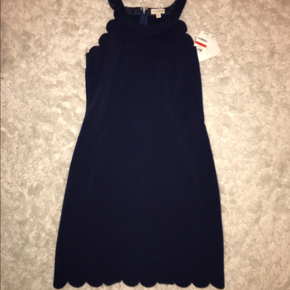 A line scallop sleeveless dress