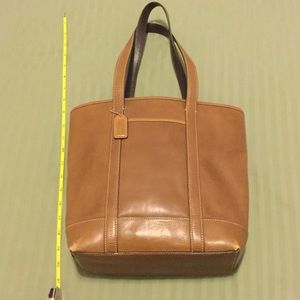 Coach brown leather tote