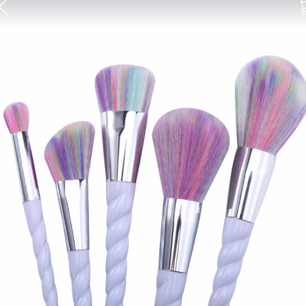 5 piece rainbow makeup brushes