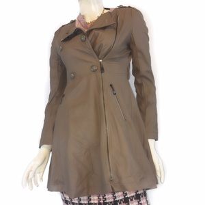 Sm Faux leather Trench Coat by Kessley