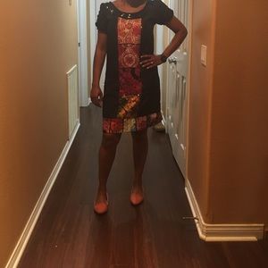 Sequin Ankara silk dress sz Medium