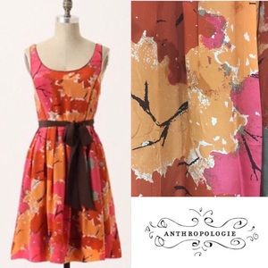 NWT ANTHROPOLOGIE WE LOVE VERA SILK TEA DRESS: O