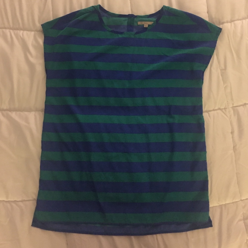 Cute Blue/Green Stripe Top