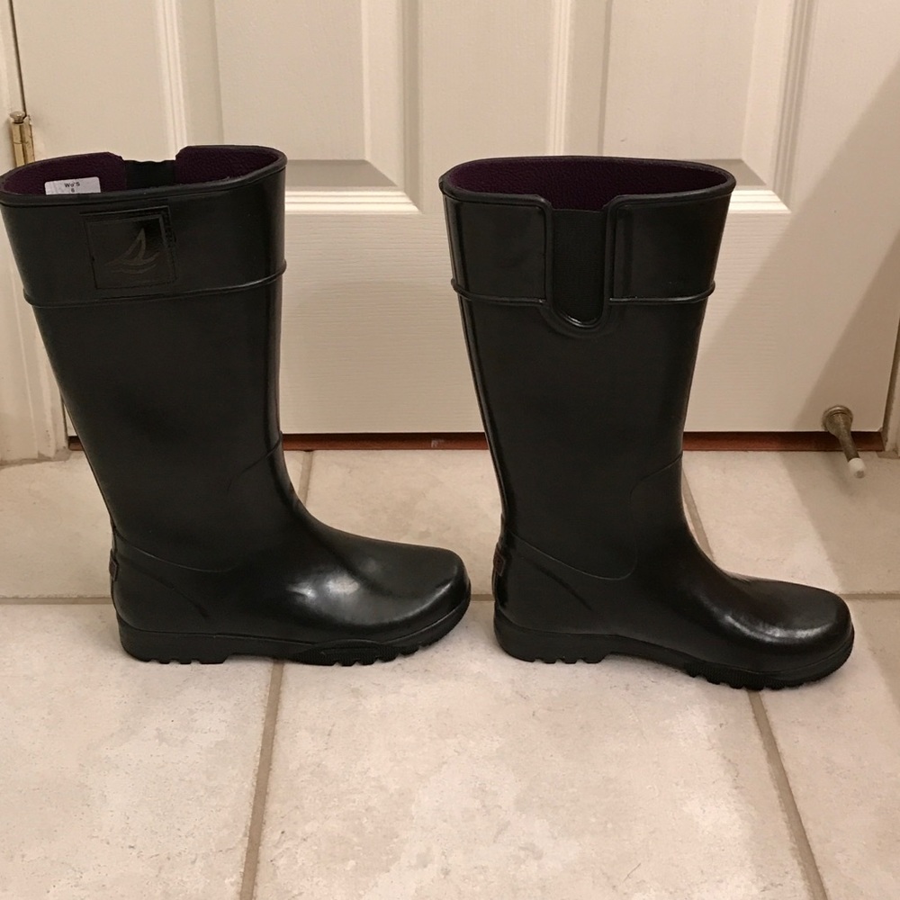 Sperry Black Rain Boots