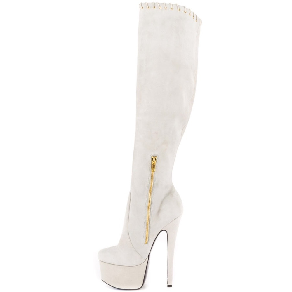 Croix white suede boots by London trash - Picture 3 of 5