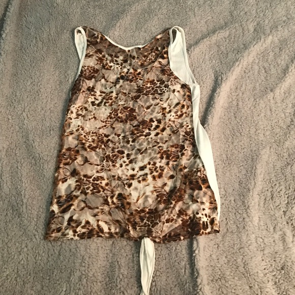 Cream and leopard owl tank top - Picture 2 of 2
