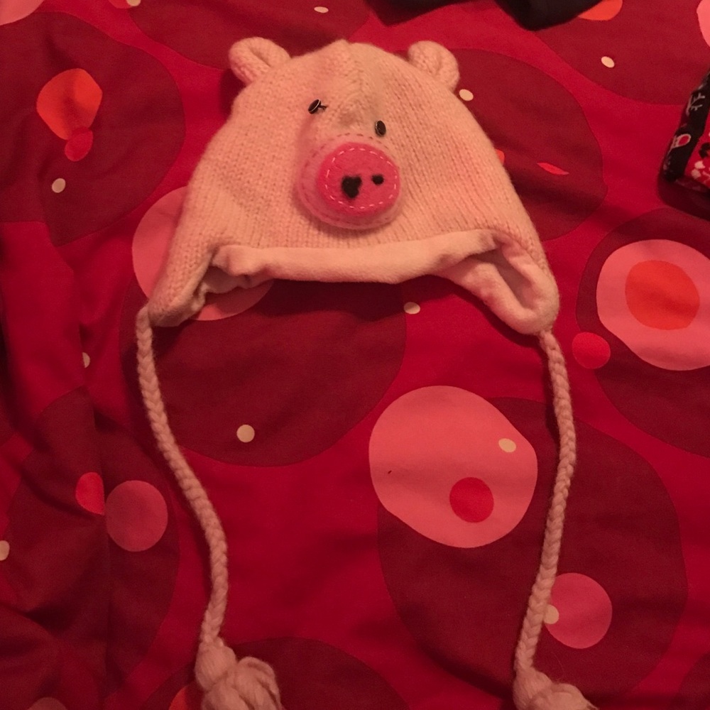 Knitted pig hat