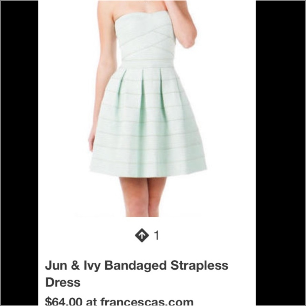Mint bandage strapless dress
