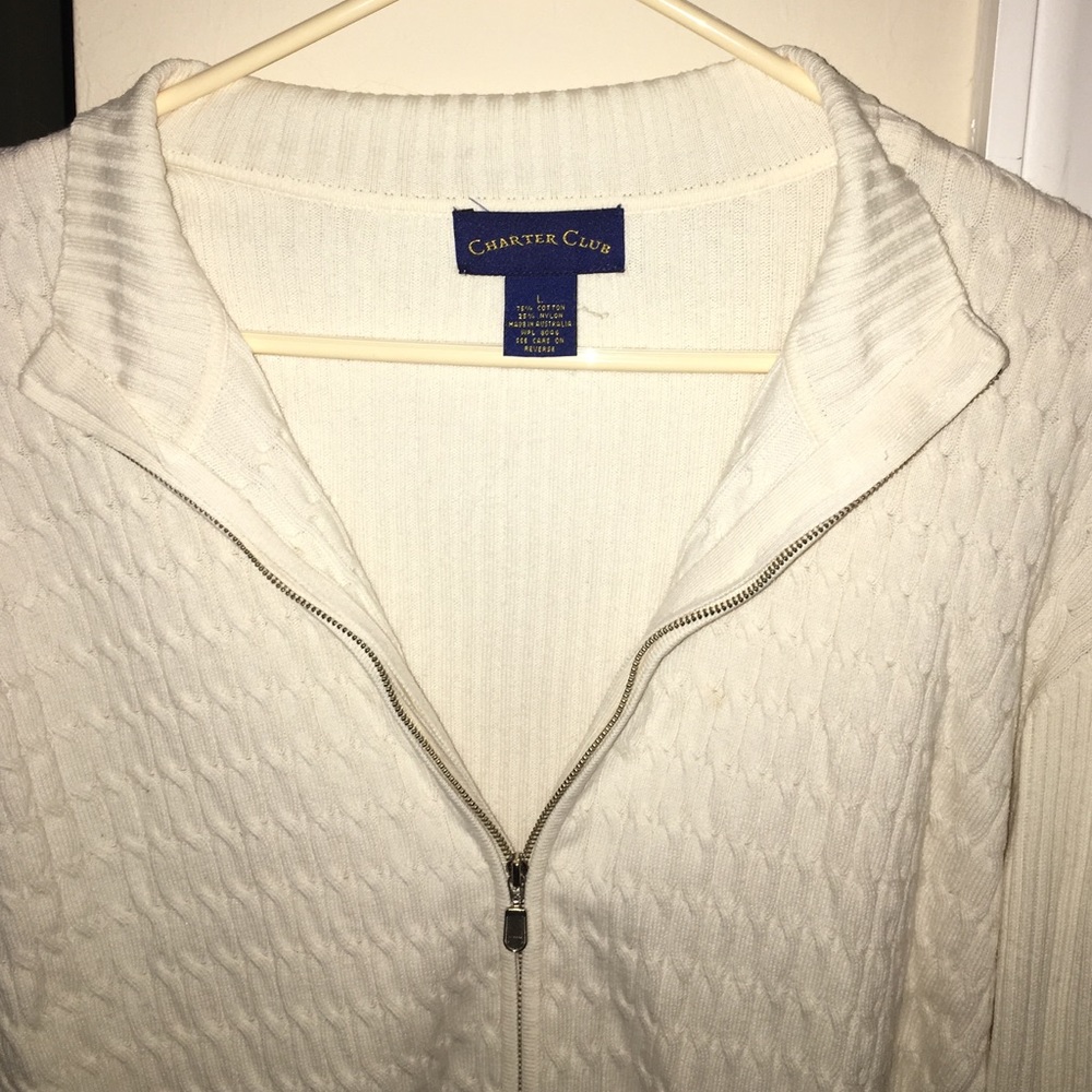 White zip-up