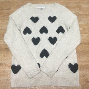 1DAYSALE! LC Lauren Conrad Cream Heart Sweater