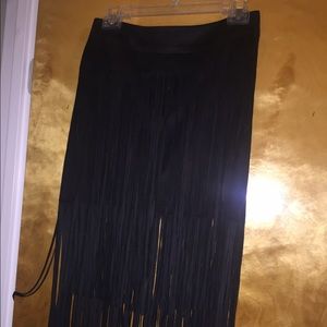Faux suede fringe Zara skirt